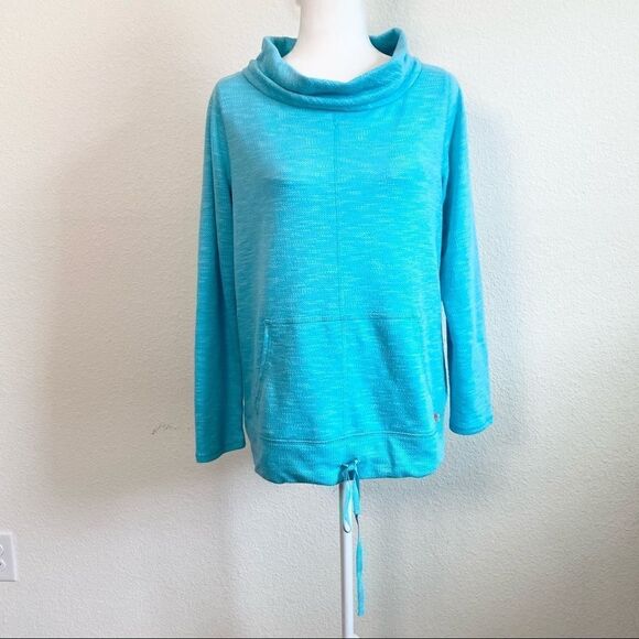 TALBOTS Blue Cowl Neck Sweatshirt Medium - Picture 1 of 7